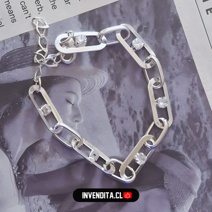 Pulsera de plata 925 diseño valentino con circones