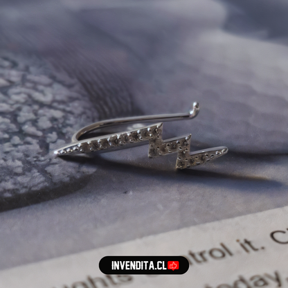 Aros de plata 925 rayo tipo trepador micro circón