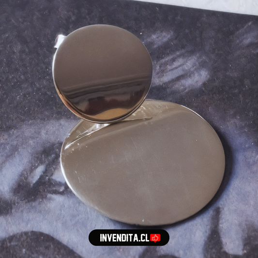 Aros de plata 925 doble placa circular satinadas medias