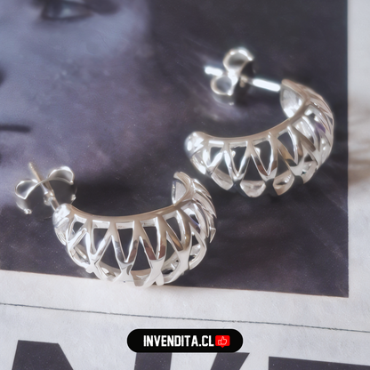 Aros de plata 925 media luna