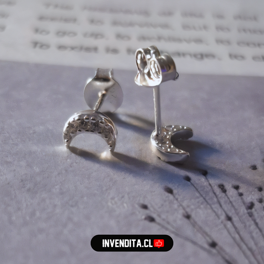 Aros de plata 925 semi luna con circones