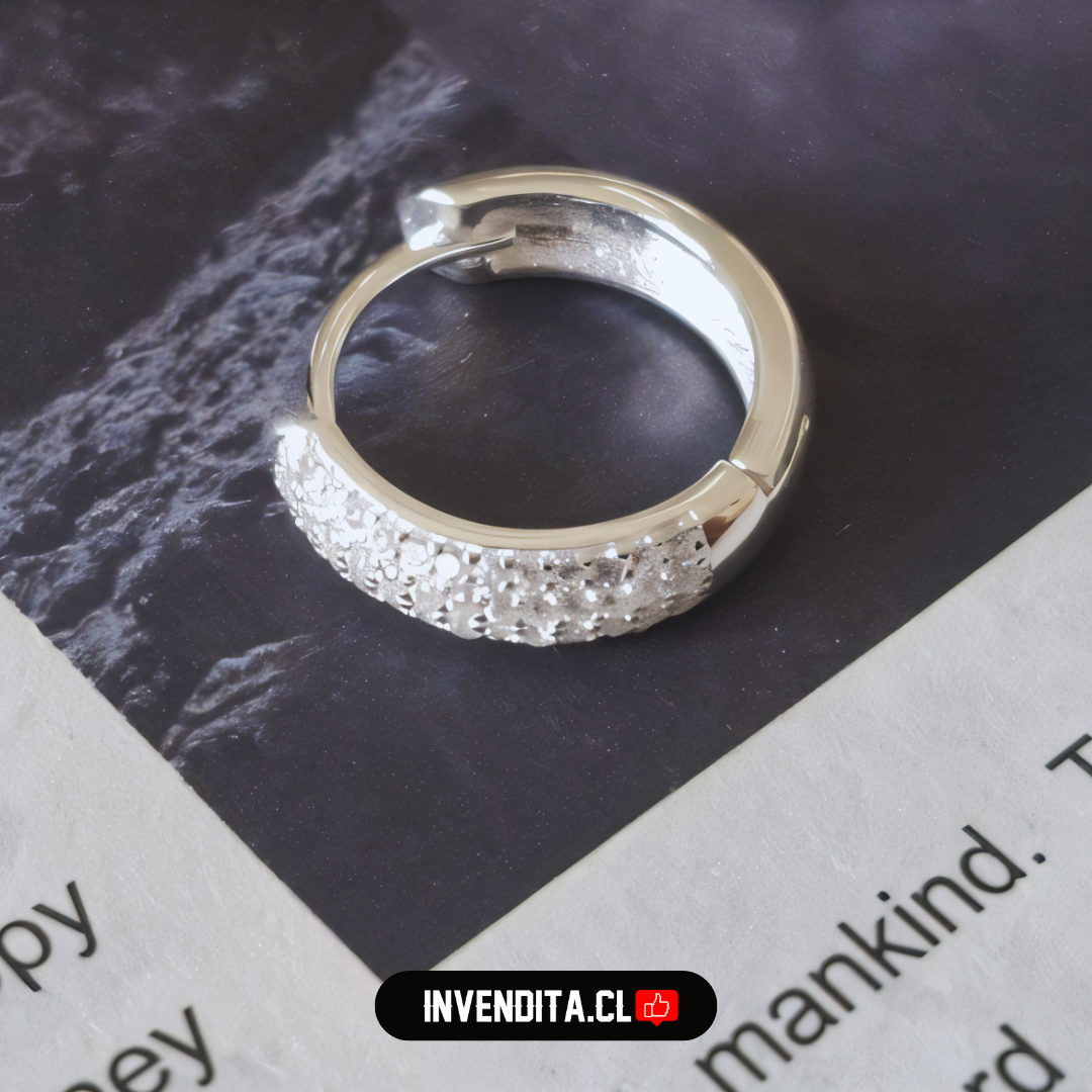 Aros de plata 925 estilo Huggies pavé con circones