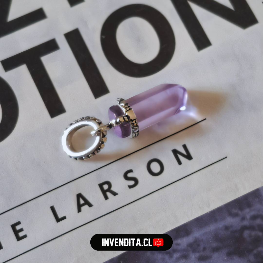 Charm estilo pandora péndulo de cuarzo lila