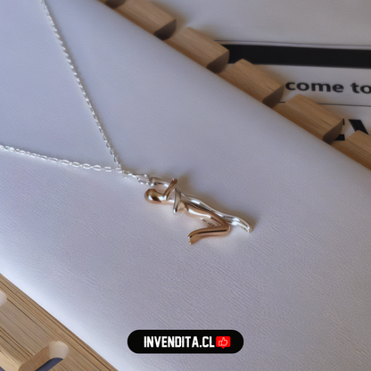 Collar de plata 925 abrazo infinito dorado y plata