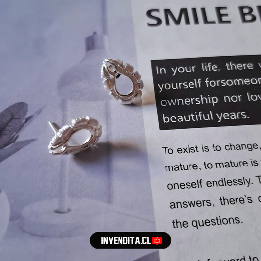 Aros de plata 925 estilo hoja con gota