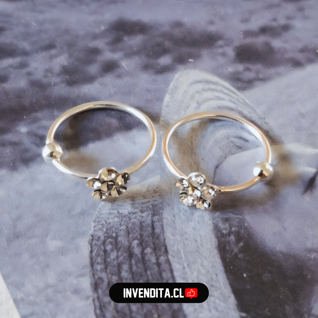 Aros de plata 925 piercing flor estilo Bali