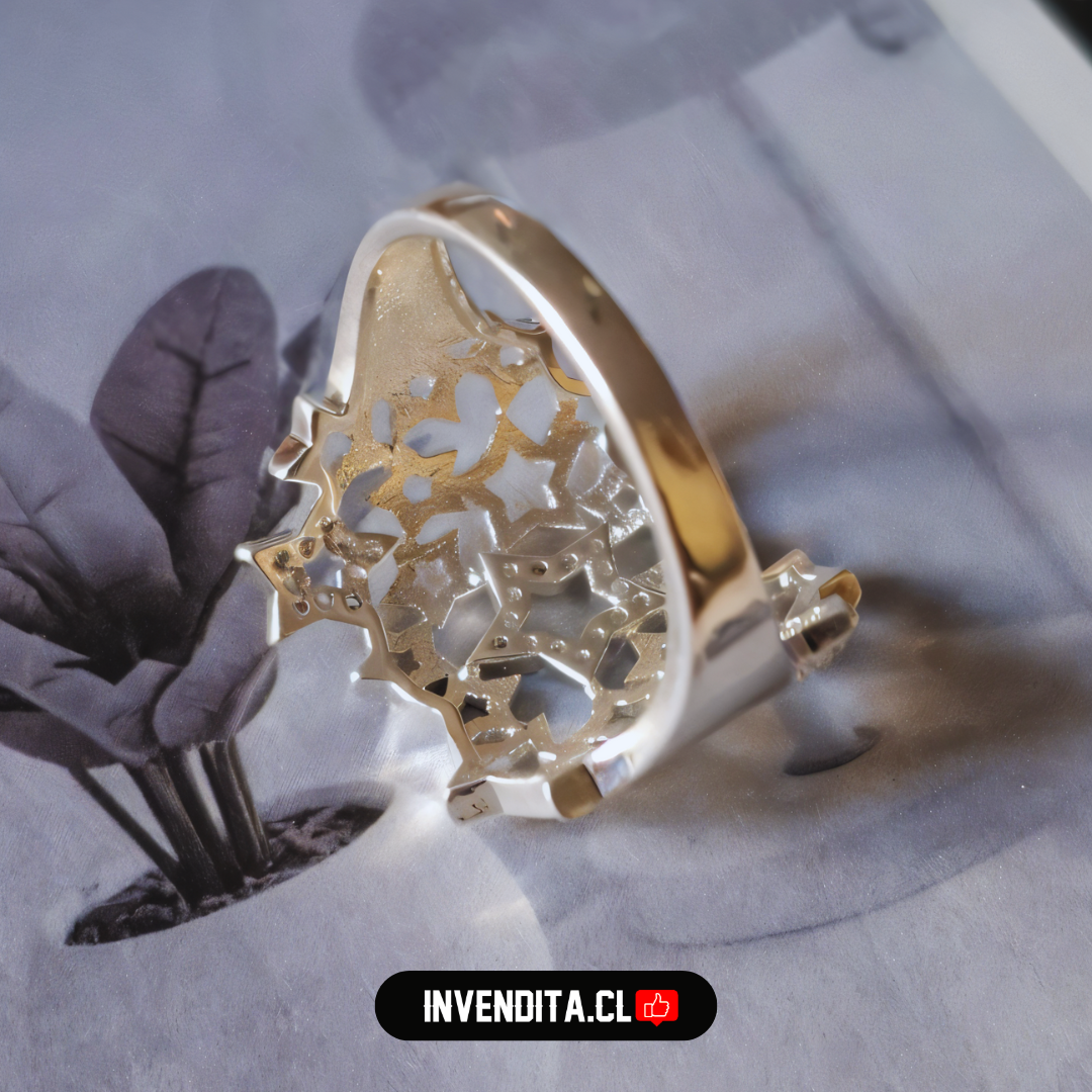Anillo enchapado en plata lluvia de estrellas