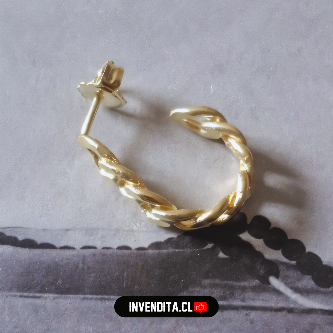 Aros enchapados en oro argollas estilo cadena