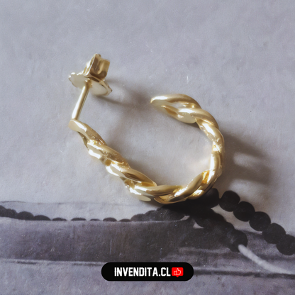 Aros enchapados en oro argollas estilo cadena