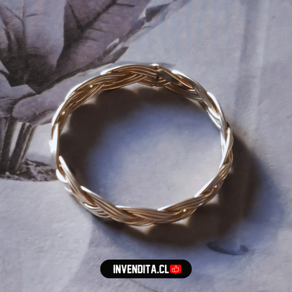 Anillo de plata 925 MIDI diseño trenzado