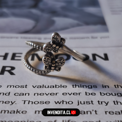 Anillo de Plata 925 mariposas en vuelo