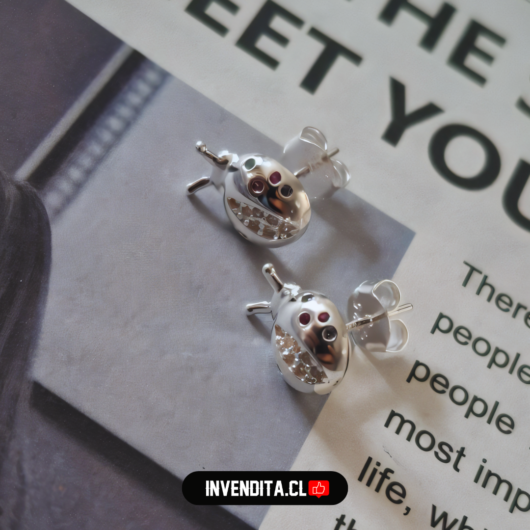 Aros de plata 925 diseño chinita con circones de colores