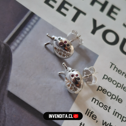 Aros de plata 925 diseño chinita con circones de colores