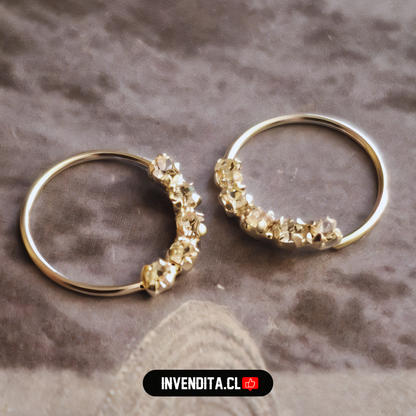 Aros de plata 925 piercing con circones cuadrados