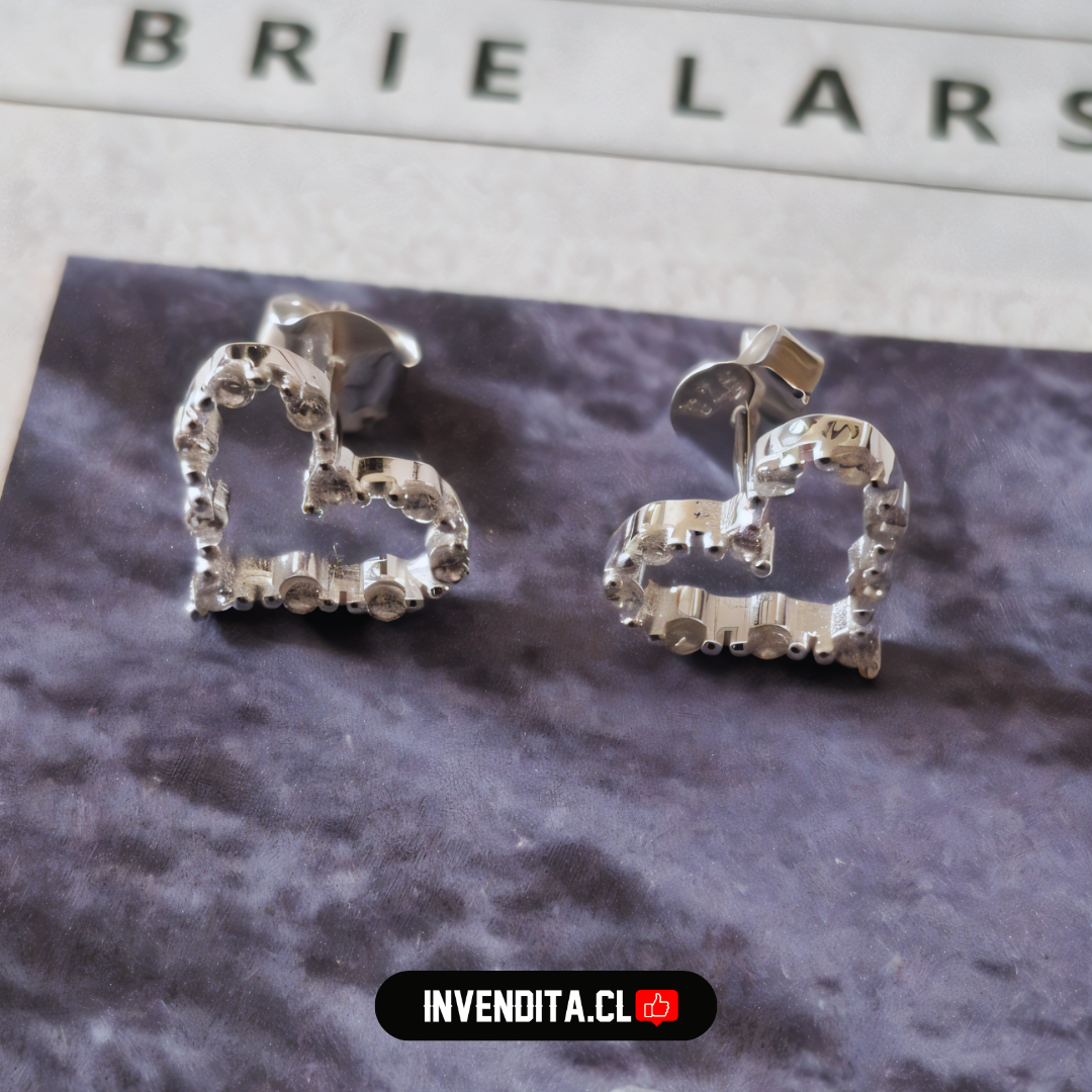 Aros de plata 925 corazones con micro circones