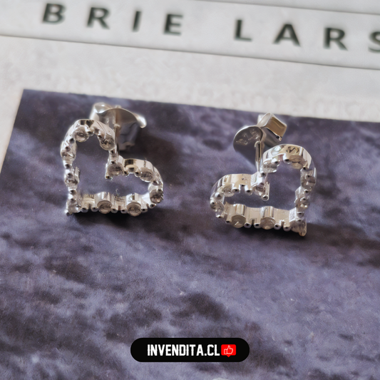 Aros de plata 925 corazones con micro circones