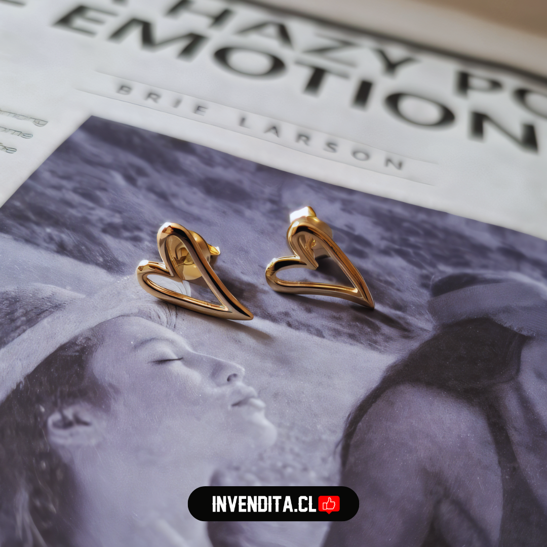 Aros enchapados en oro figura corazón