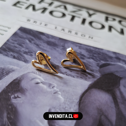 Aros enchapados en oro figura corazón