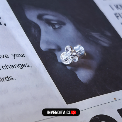 Aros de plata 925 diseño Minnie Mouse con circones