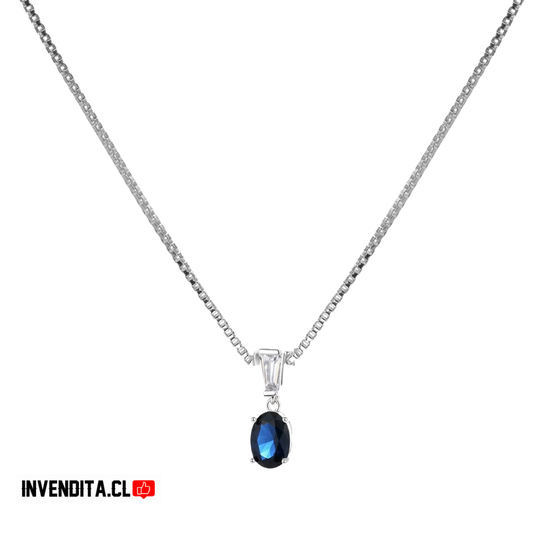 Collar de plata 925 con circón azul