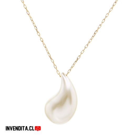 Collar enchapado en oro veneciana con gota de perla