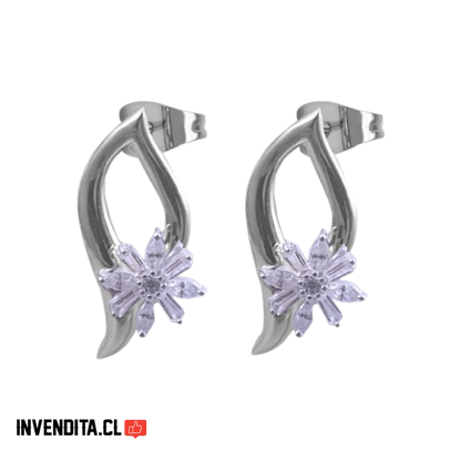 Aro plata 925 flor detallada