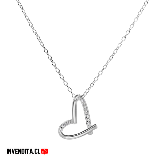 Collar de plata 925 corazón con pequeños circones