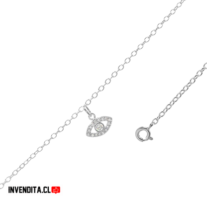 Tobillera de plata 925 ojo turco con circones