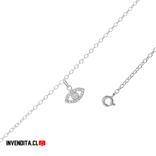 Tobillera de plata 925 ojo turco con circones