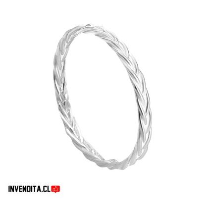 Anillo de plata 925 MIDI diseño trenzado