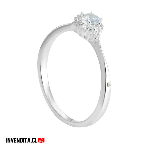 Anillo de plata 925 estilo capullo con circón