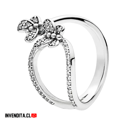 Anillo de Plata 925 mariposas en vuelo