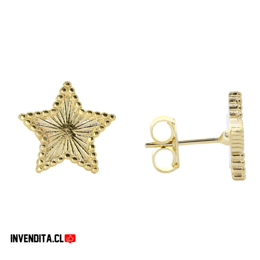 Aros enchapados en oro placas de estrellas con textura