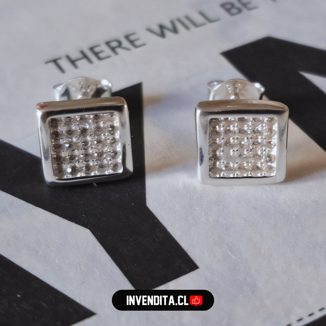 Aros de plata 925 cuadrado con circones