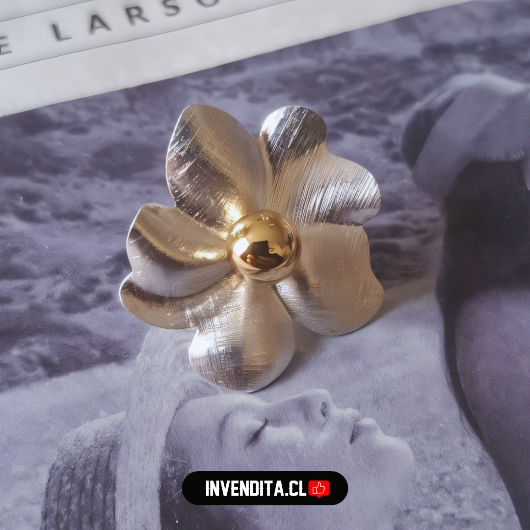 Aros enchapados en oro y plata modelo 3 diseños flor satinada