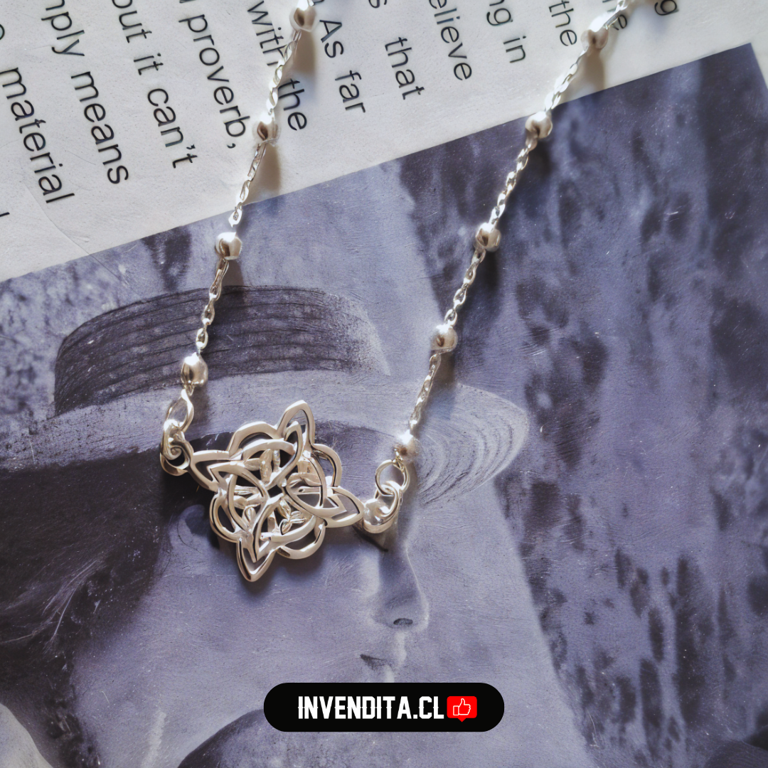 Pulsera de plata 925 nudo de brujas con esferas