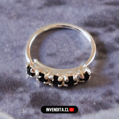 Aros de plata 925 piercing banda circones negros