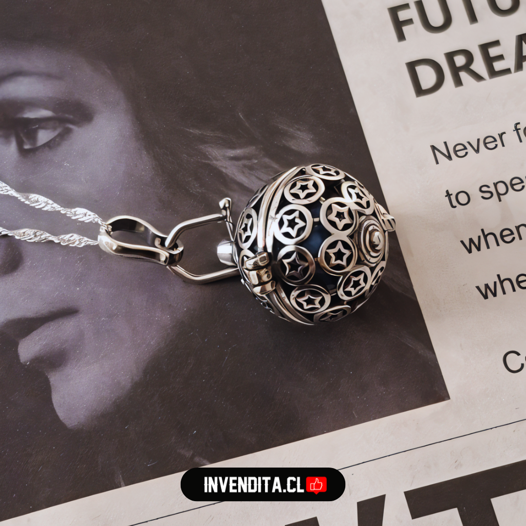 Collar de plata 925 diseño llamador de ángeles y estrellas