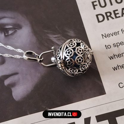 Collar de plata 925 diseño llamador de ángeles y estrellas