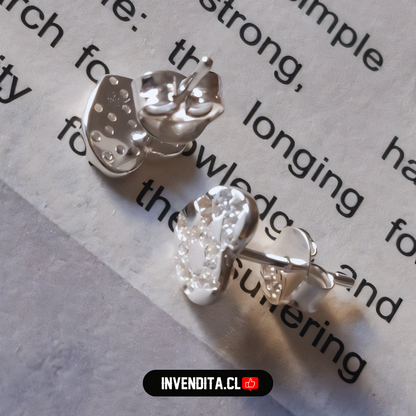 Aros de plata 925 corazón martillado