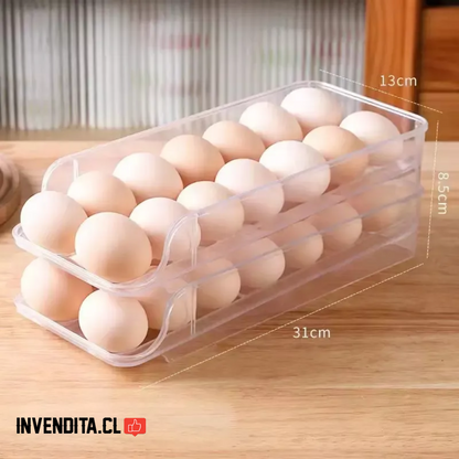 Organizador Huevos 2 Niveles Almacenamiento Bandeja 28 Unds