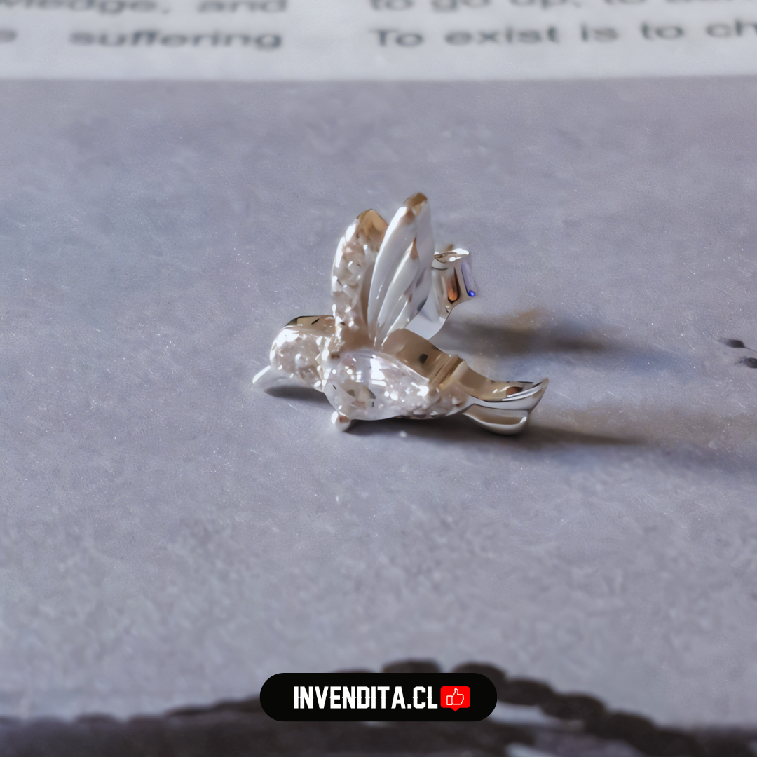 Aros de plata 925 colibrí con circones