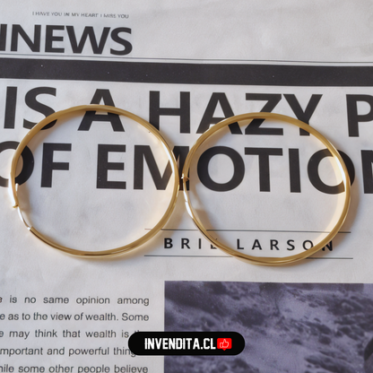 Aros enchapados en oro diseño argollas lisas