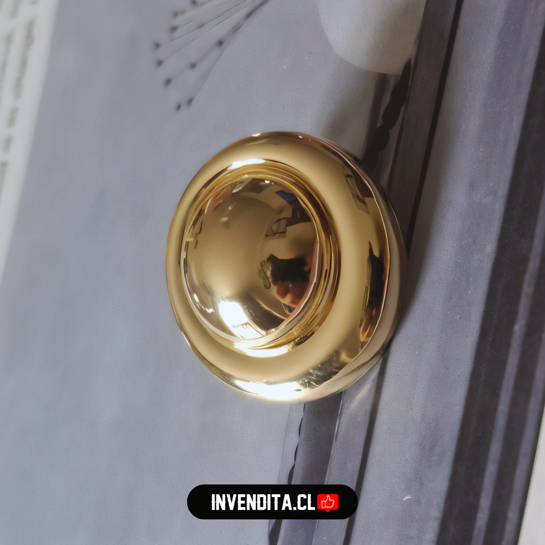 Aros enchapados en oro modelo botón textura lisa