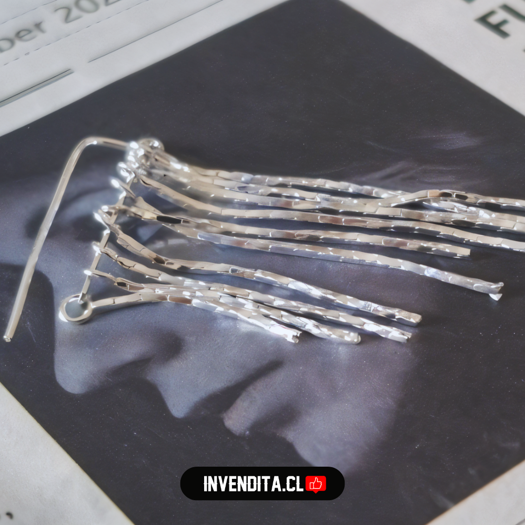 Aro de plata 925 estilo trepador con cadenas de diferentes tamaños
