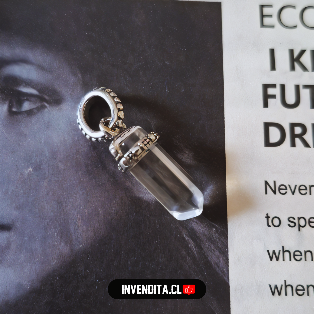 Charm estilo pandora péndulo de cuarzo transparente