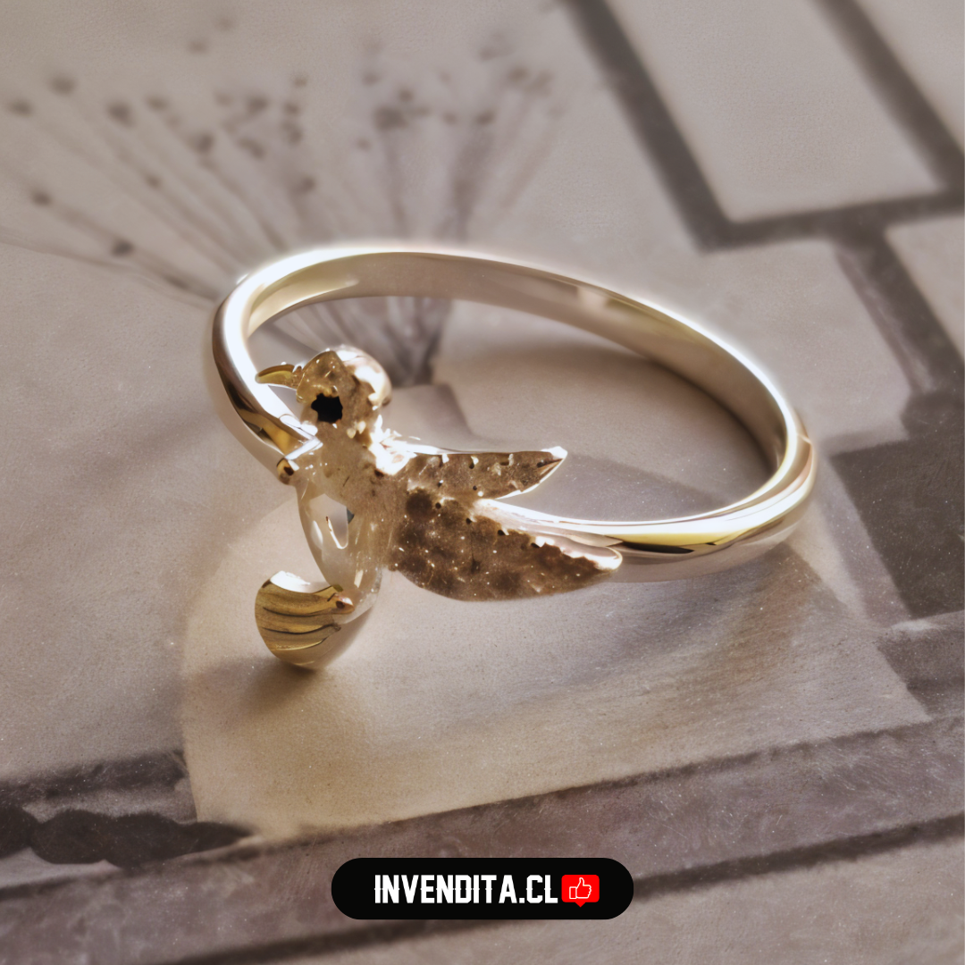 Anillo de plata 925 colibrí de circón