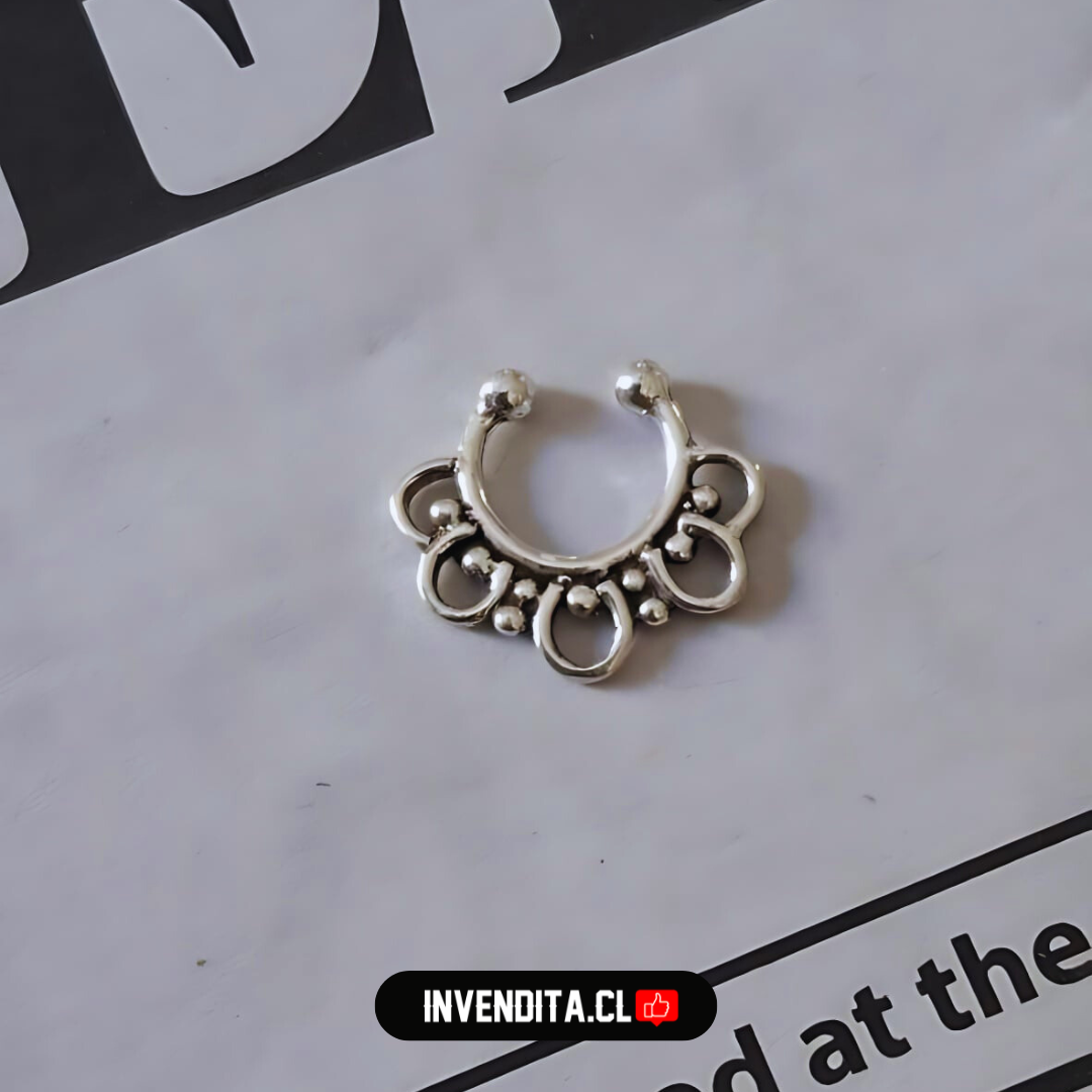 Aros de plata 925 piercing septum estilo bali