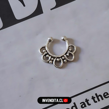 Aros de plata 925 piercing septum estilo bali