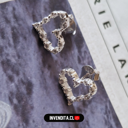 Aros de plata 925 corazones con micro circones
